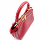 FENDI Peekaboo Mini Handbag, Patent Leather, Red, Women's, 2-Way, Red, Gold Hardware, Crossbody