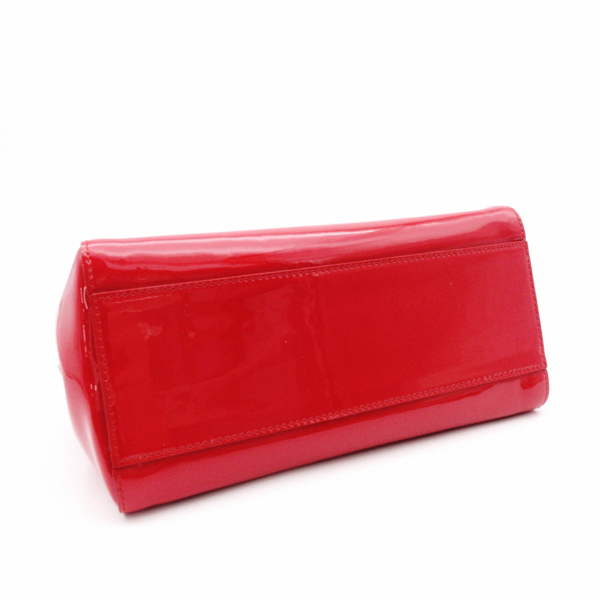 FENDI Peekaboo Mini Handbag, Patent Leather, Red, Women's, 2-Way, Red, Gold Hardware, Crossbody