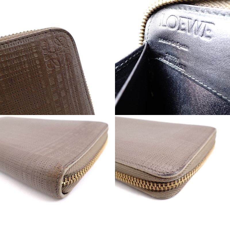 LOEWE Anagram Long Wallet Leather Women's Brown