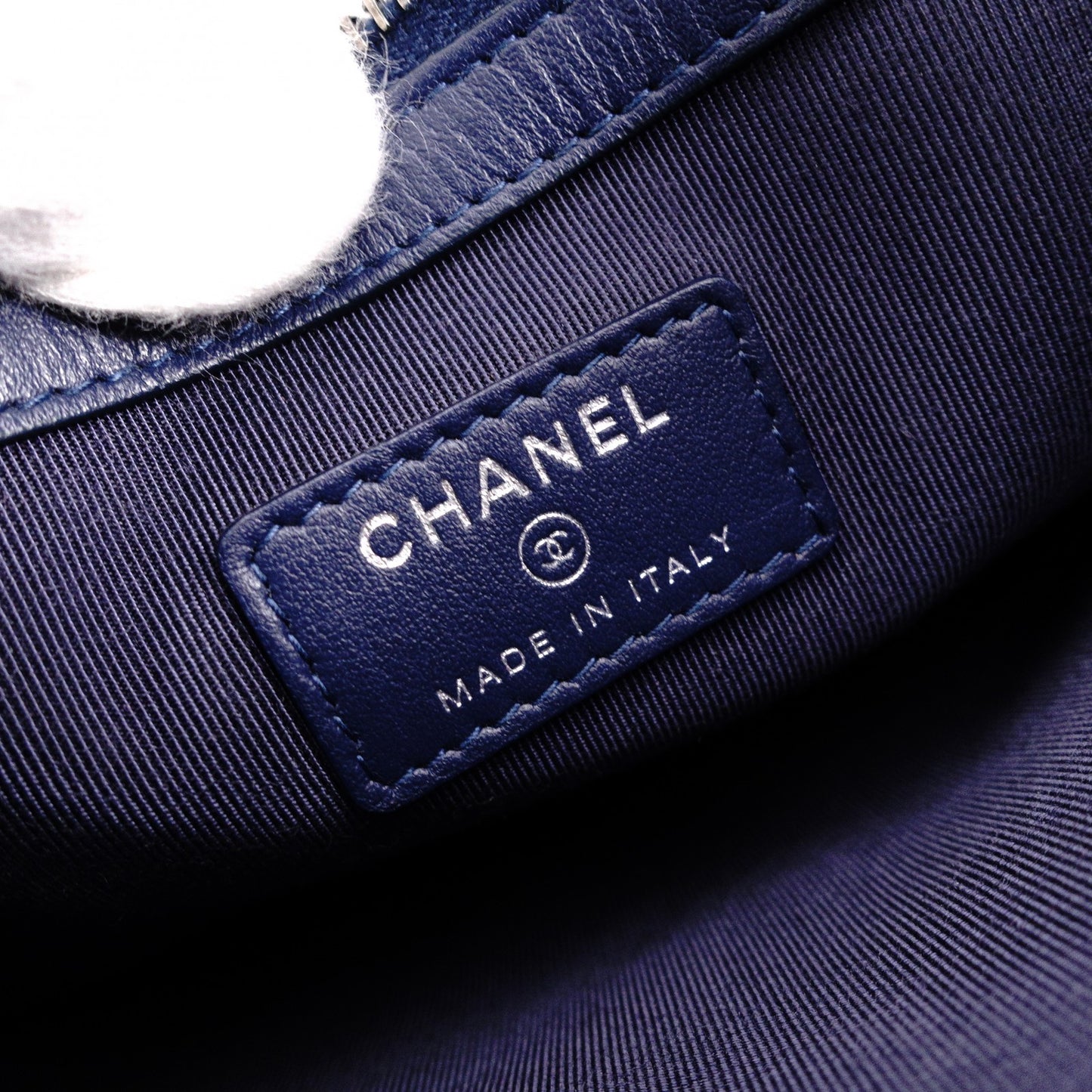 CHANEL Lambskin Gabrielle Matelassé Clutch Bag, Leather, Navy Blue