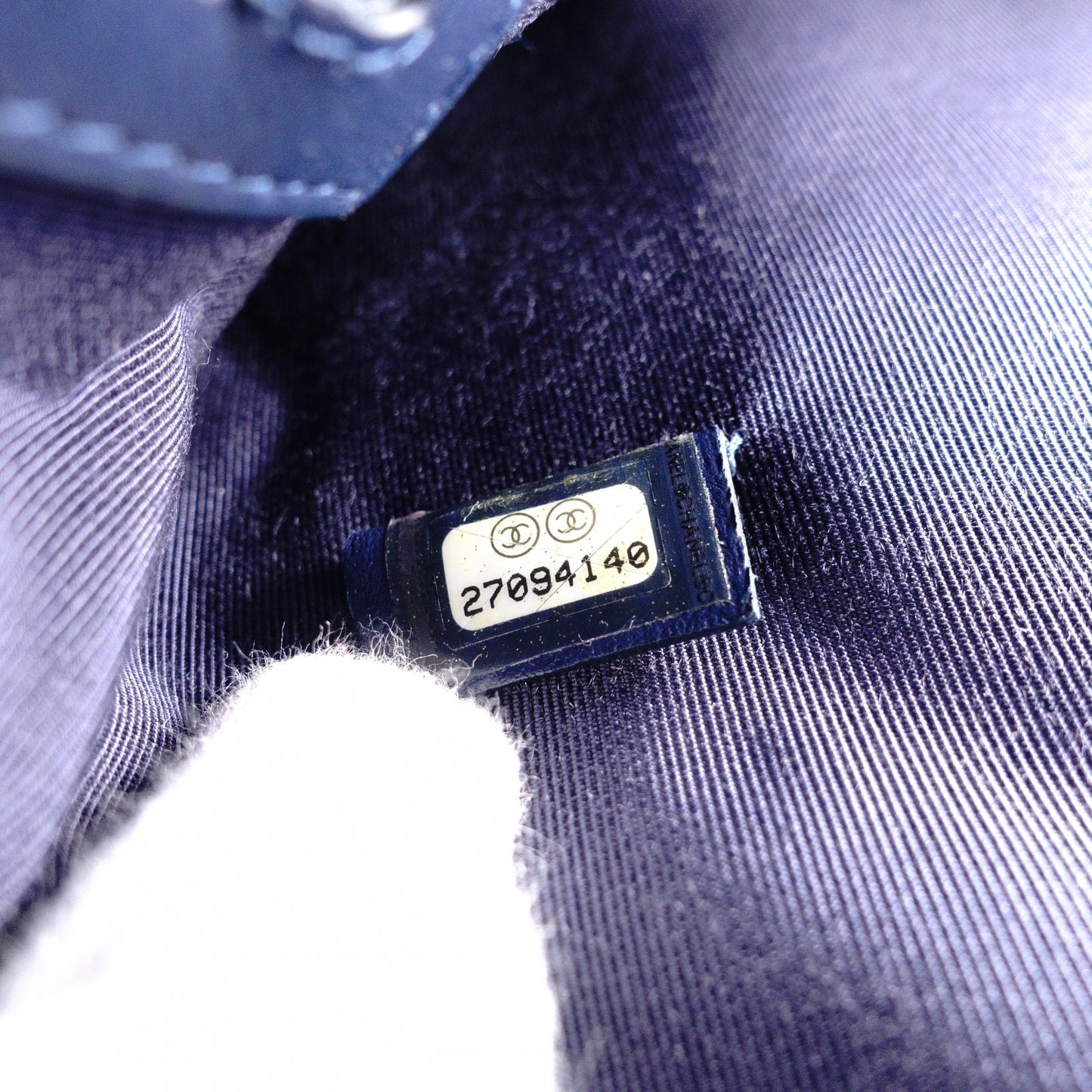 CHANEL Lambskin Gabrielle Matelassé Clutch Bag, Leather, Navy Blue