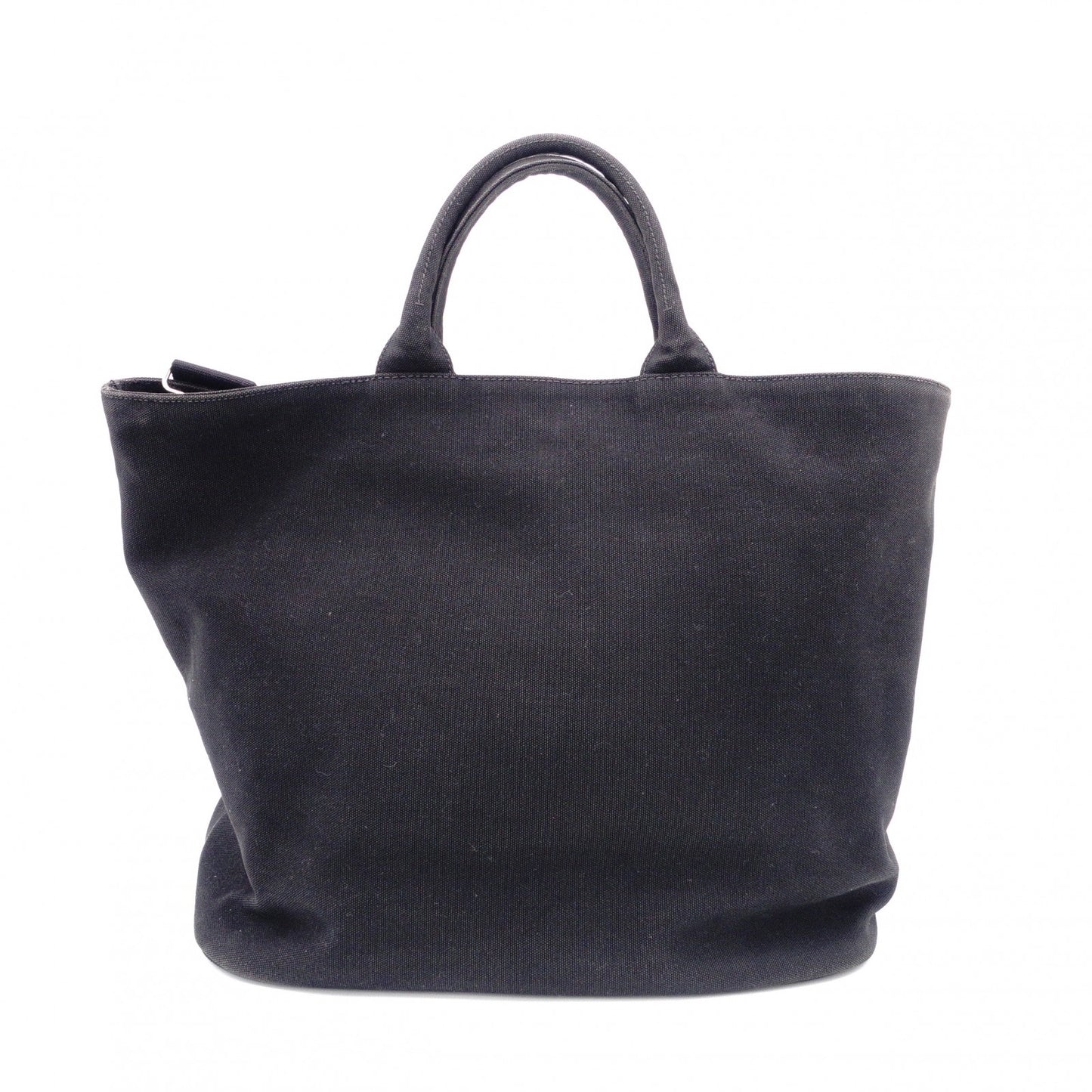 PRADA Canapa Tote Bag, Canvas, Black, 2-Way, Logo, Crossbody
