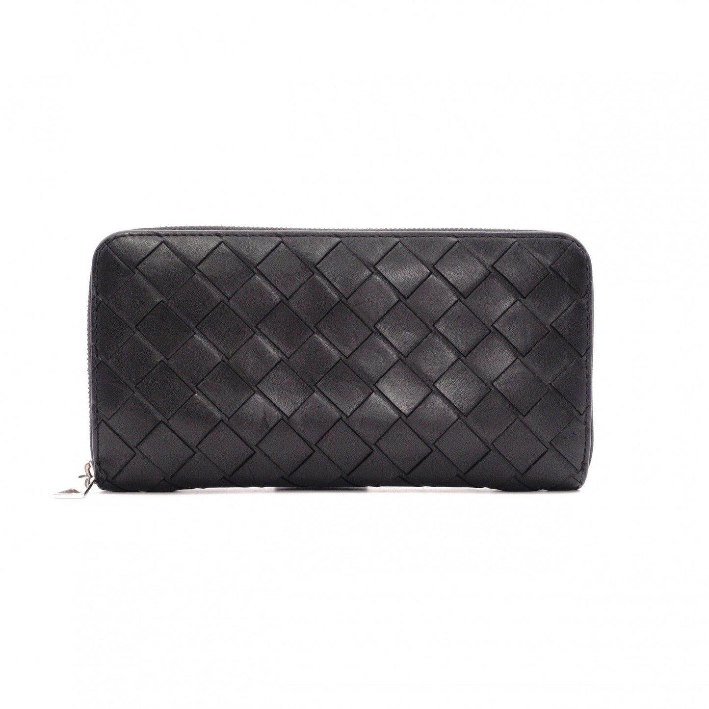 BOTTEGAVENETA Bottega Veneta Intrecciato Long Wallet, Leather, Black and Green, Men's Wallet
