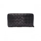 BOTTEGAVENETA Bottega Veneta Intrecciato Long Wallet, Leather, Black and Green, Men's Wallet