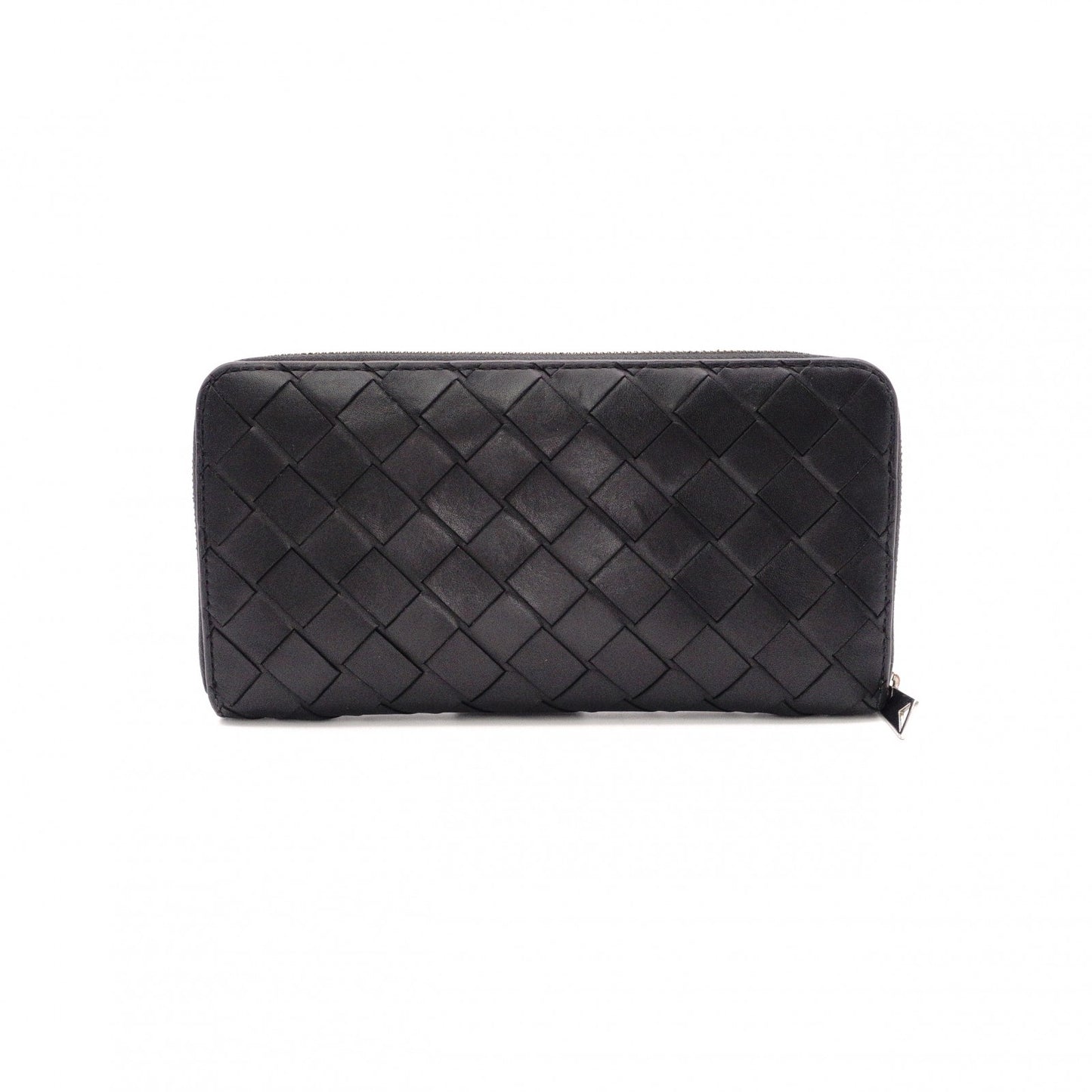 BOTTEGAVENETA Bottega Veneta Intrecciato Long Wallet, Leather, Black and Green, Men's Wallet