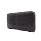BOTTEGAVENETA Bottega Veneta Intrecciato Long Wallet, Leather, Black and Green, Men's Wallet