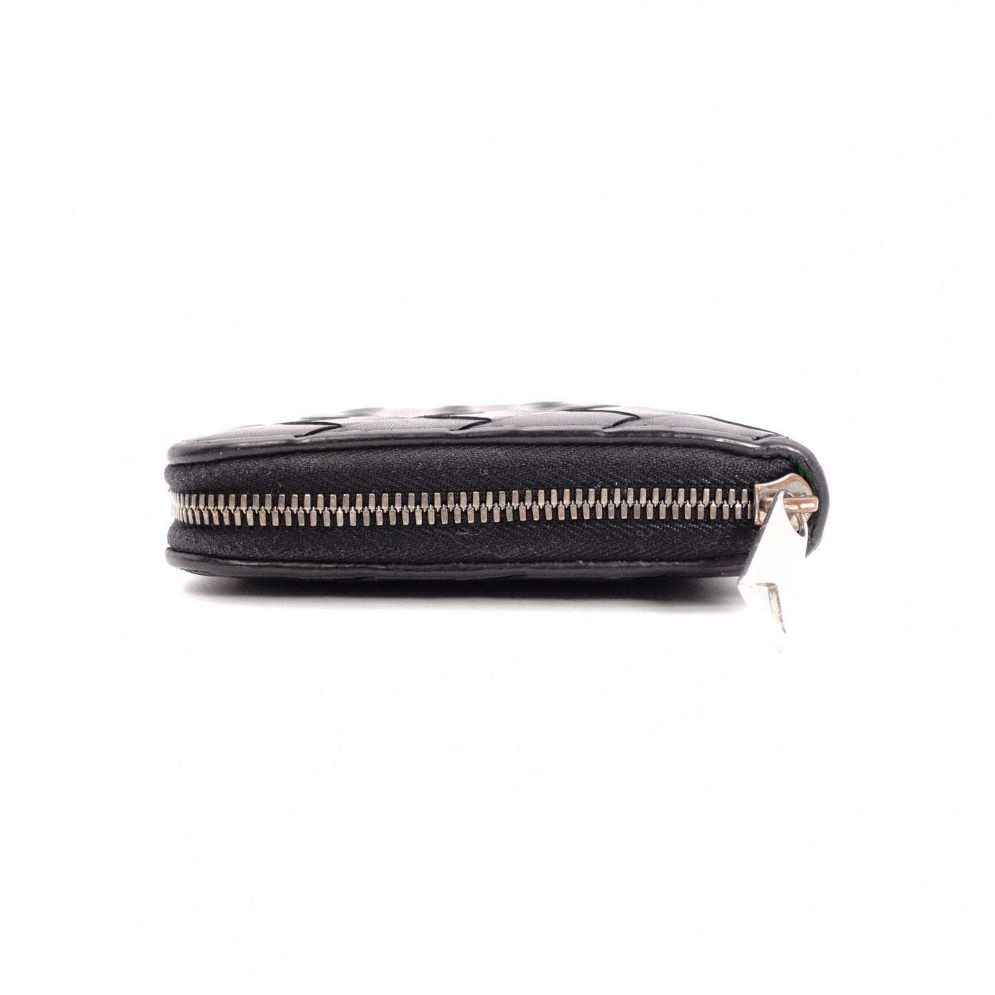 BOTTEGAVENETA Bottega Veneta Intrecciato Long Wallet, Leather, Black and Green, Men's Wallet