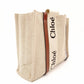 Chloe Woody Shoulder Bag Leather/Canvas Beige