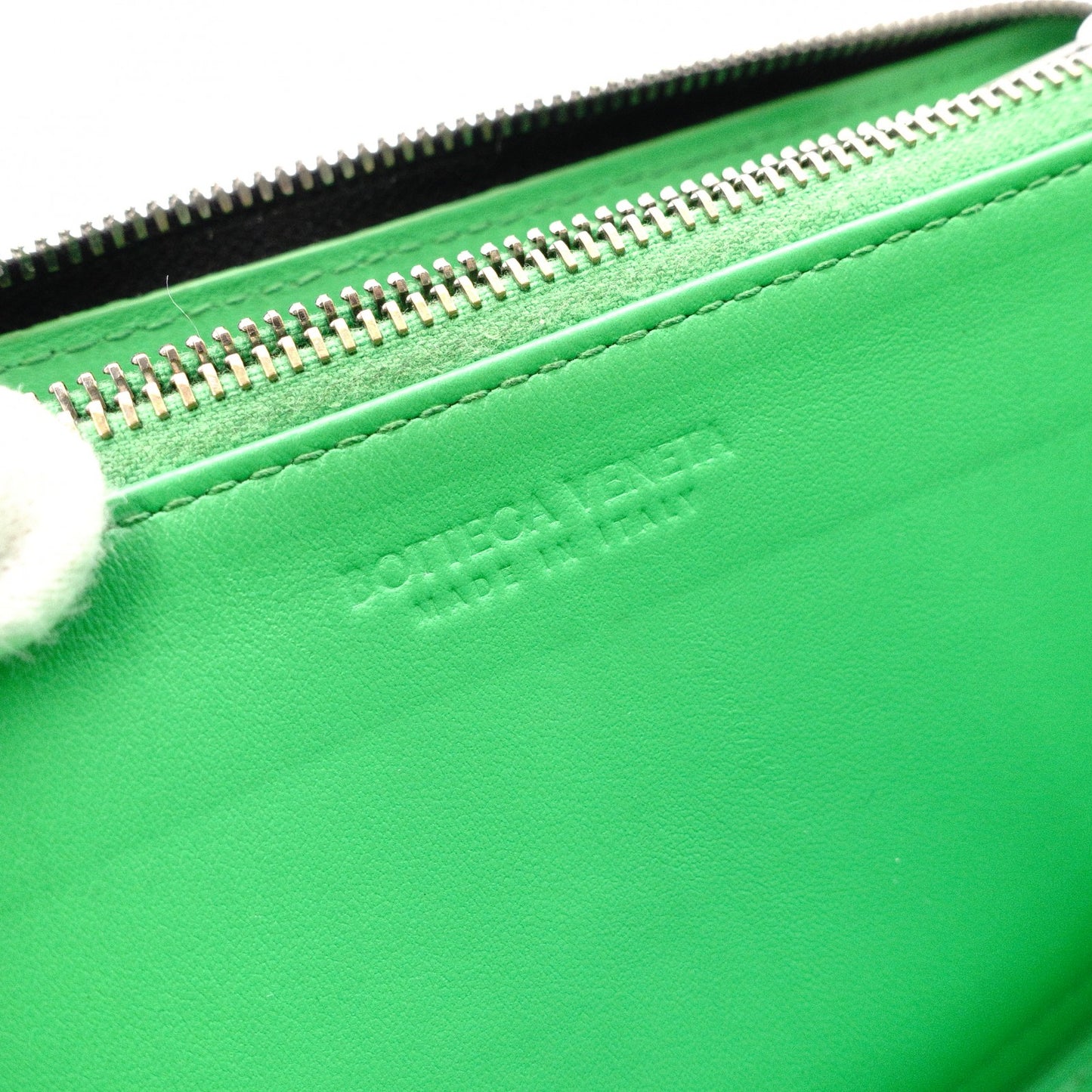 BOTTEGAVENETA Bottega Veneta Intrecciato Long Wallet, Leather, Black and Green, Men's Wallet