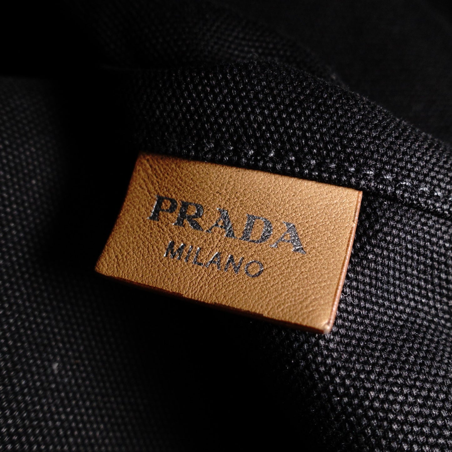 PRADA Canapa Tote Bag, Canvas, Black, 2-Way, Logo, Crossbody