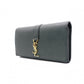 SAINT LAURENT YSL Line Long Wallet, Leather, Green
