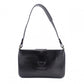 CELINE Macadam Shoulder Bag, Leather, Black, Single Strap, Black with Gold Hardware