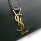 SAINT LAURENT YSL Line Long Wallet, Leather, Green