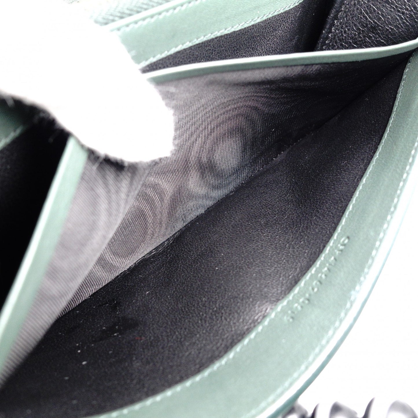SAINT LAURENT YSL Line Long Wallet, Leather, Green
