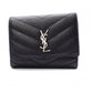 SAINT LAURENT Cassandra Key Case, Leather, Black, YSL, Silver Hardware