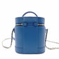 CHANEL Chain Shoulder Vanity Bag, Handbag, Leather, Blue, Women's, 2-Way, Gold Hardware