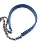 CHANEL Chain Shoulder Vanity Bag, Handbag, Leather, Blue, Women's, 2-Way, Gold Hardware