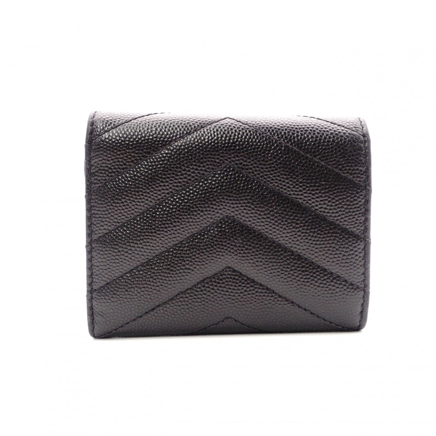 SAINT LAURENT Cassandra Key Case, Leather, Black, YSL, Silver Hardware