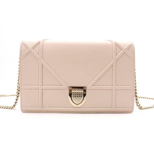 Dior Diorama Shoulder Bag, Leather, Pink, Women's, Gold Hardware, Crossbody