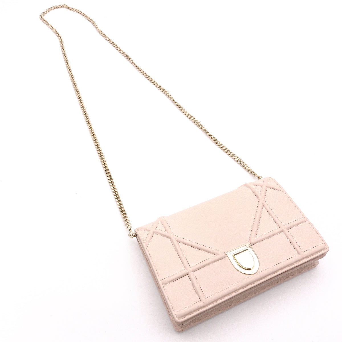 Dior Diorama Shoulder Bag, Leather, Pink, Women's, Gold Hardware, Crossbody