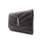 SAINT LAURENT Cassandra Key Case, Leather, Black, YSL, Silver Hardware