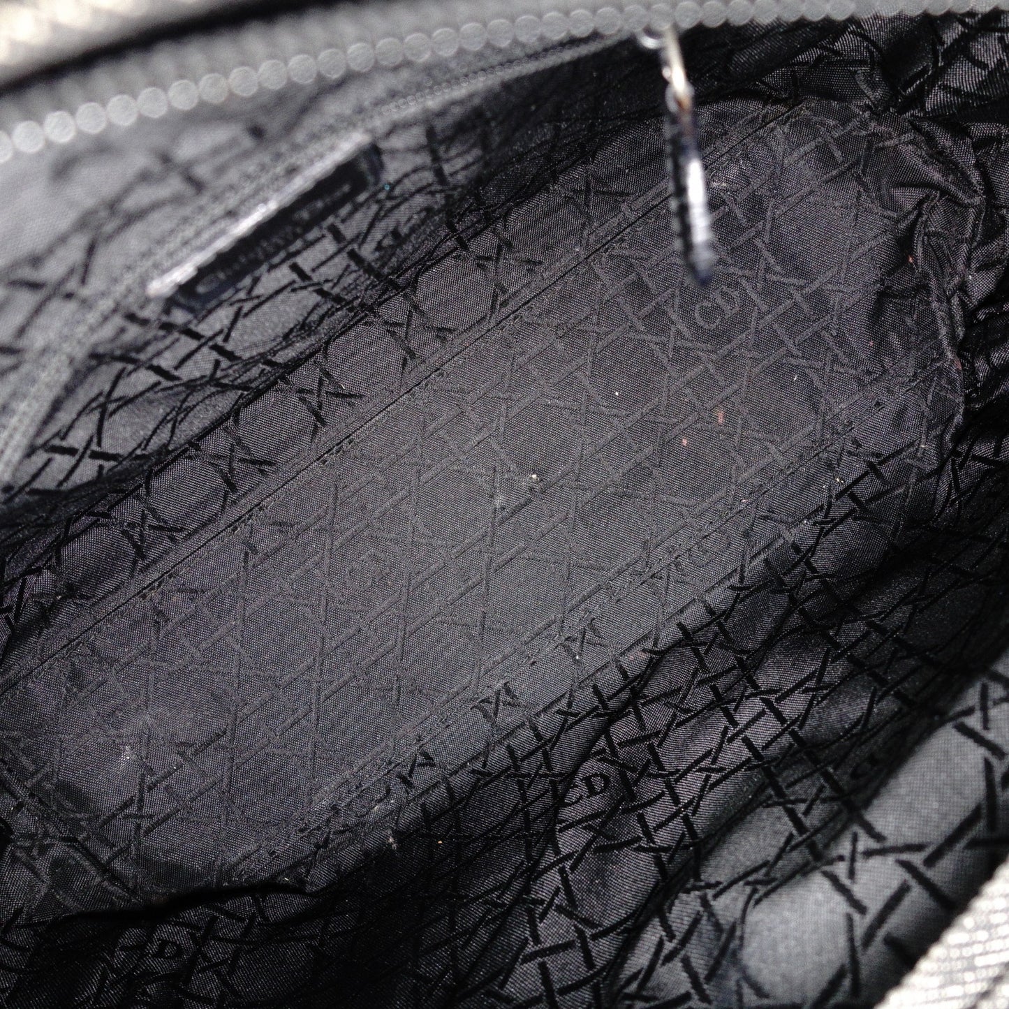 Christian Dior Lady Dior Handbag, Canvas, Black, Silver Hardware