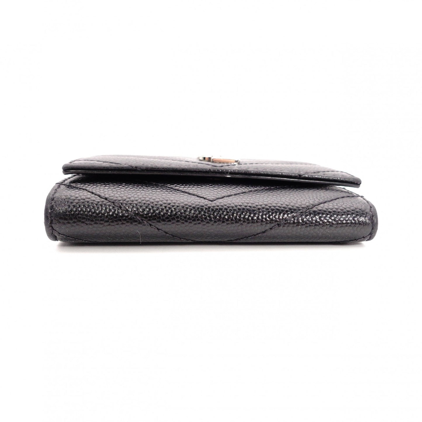 SAINT LAURENT Cassandra Key Case, Leather, Black, YSL, Silver Hardware