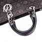 Christian Dior Lady Dior Handbag, Canvas, Black, Silver Hardware