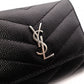SAINT LAURENT Cassandra Key Case, Leather, Black, YSL, Silver Hardware