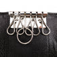 SAINT LAURENT Cassandra Key Case, Leather, Black, YSL, Silver Hardware