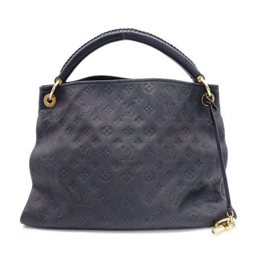 LOUIS VUITTON Artsy MM Monogram Empreinte Shoulder Bag, Leather, Navy