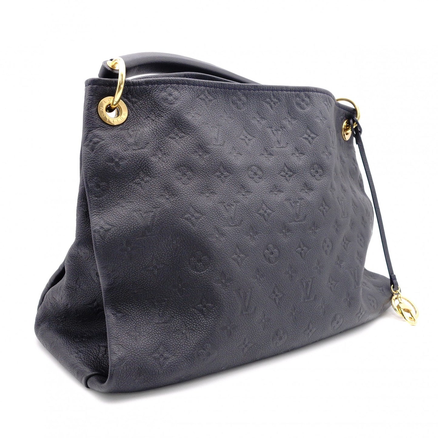 LOUIS VUITTON Artsy MM Monogram Empreinte Shoulder Bag, Leather, Navy