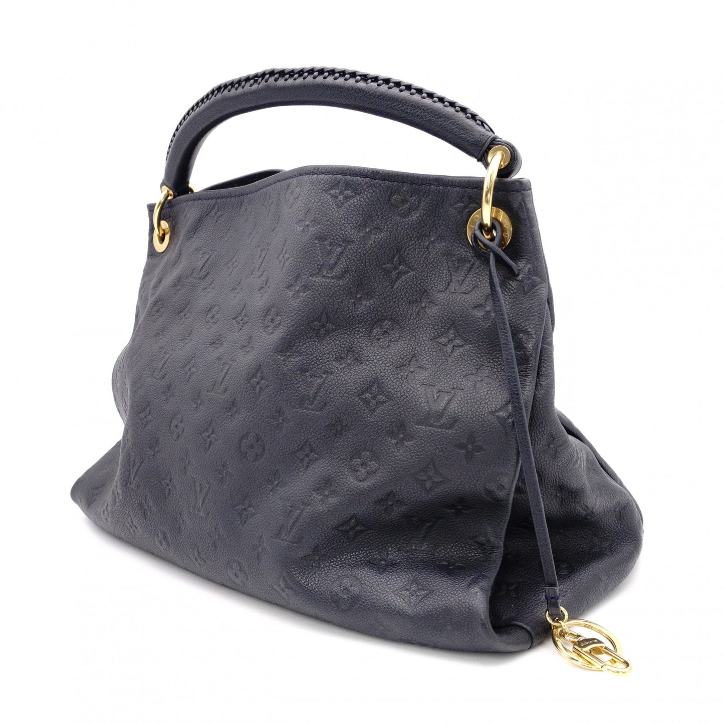LOUIS VUITTON Artsy MM Monogram Empreinte Shoulder Bag, Leather, Navy