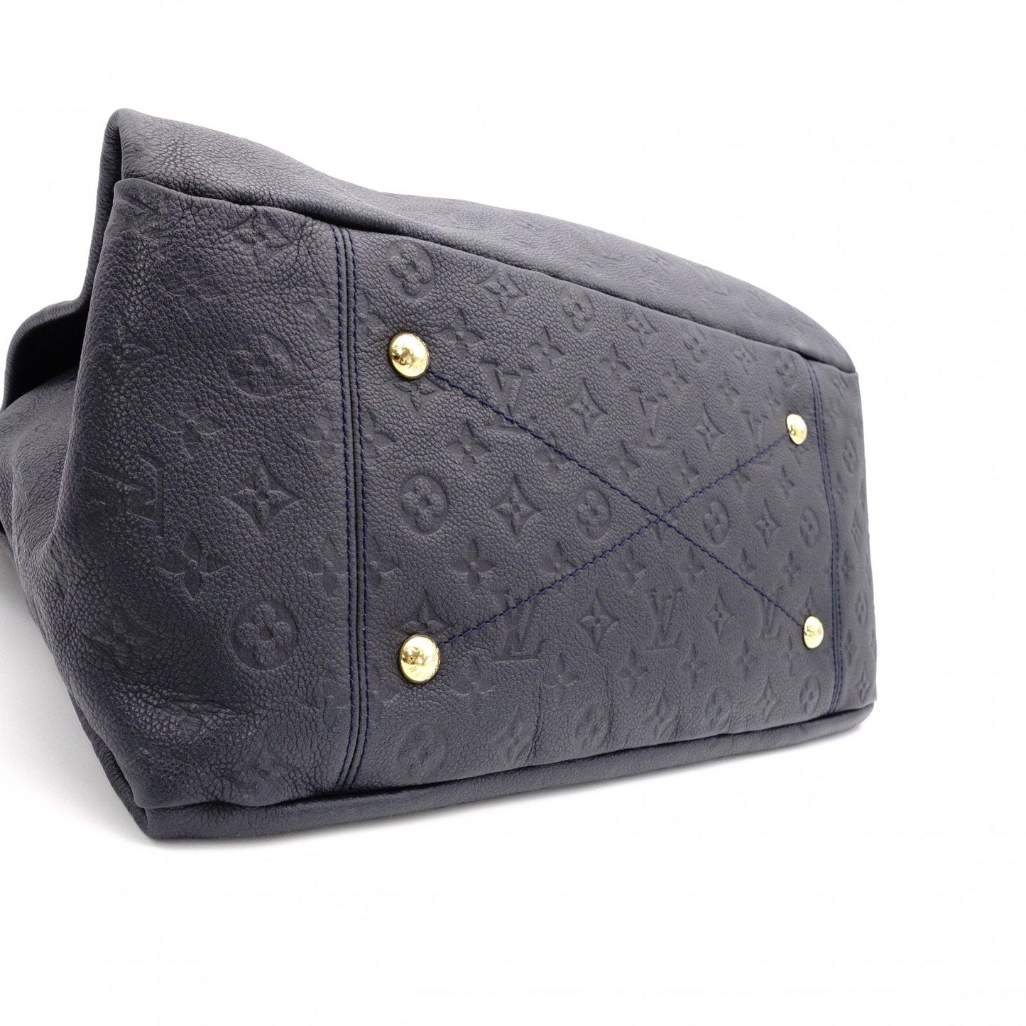 LOUIS VUITTON Artsy MM Monogram Empreinte Shoulder Bag, Leather, Navy