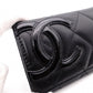 CHANEL Lambskin Cambon Line Card Case, Leather, Black, Business Card Holder