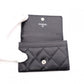 CHANEL Lambskin Cambon Line Card Case, Leather, Black, Business Card Holder