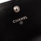 CHANEL Lambskin Cambon Line Card Case, Leather, Black, Business Card Holder