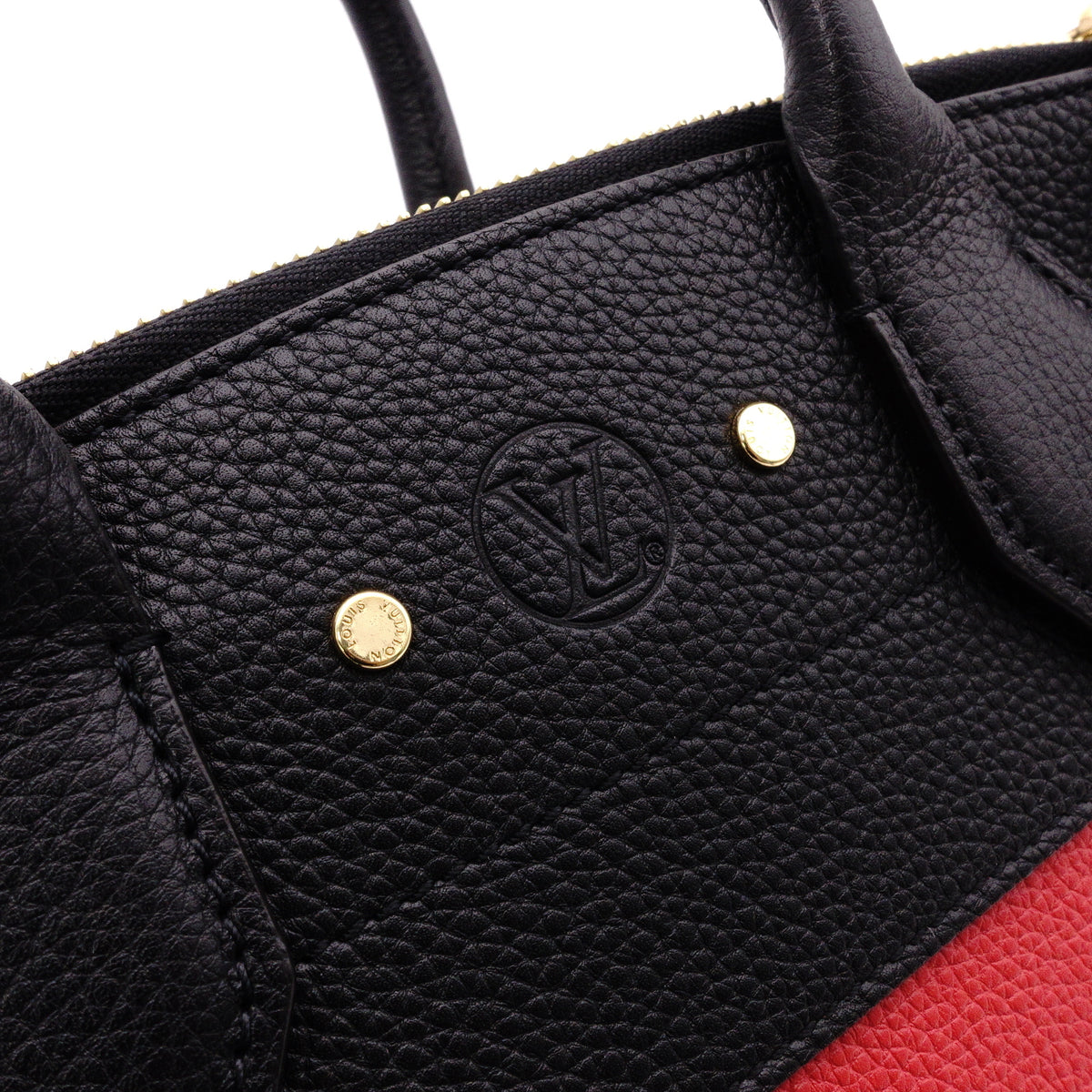 LOUIS VUITTON City Steamer PM Handbag, Leather, Red and Black, 2-Way Crossbody