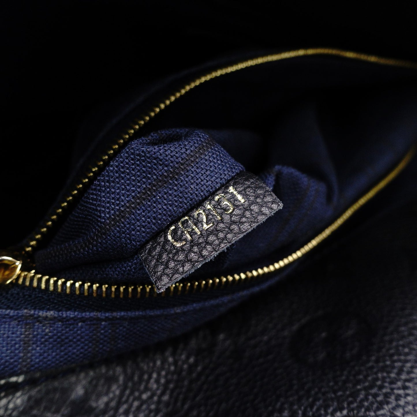 LOUIS VUITTON Artsy MM Monogram Empreinte Shoulder Bag, Leather, Navy