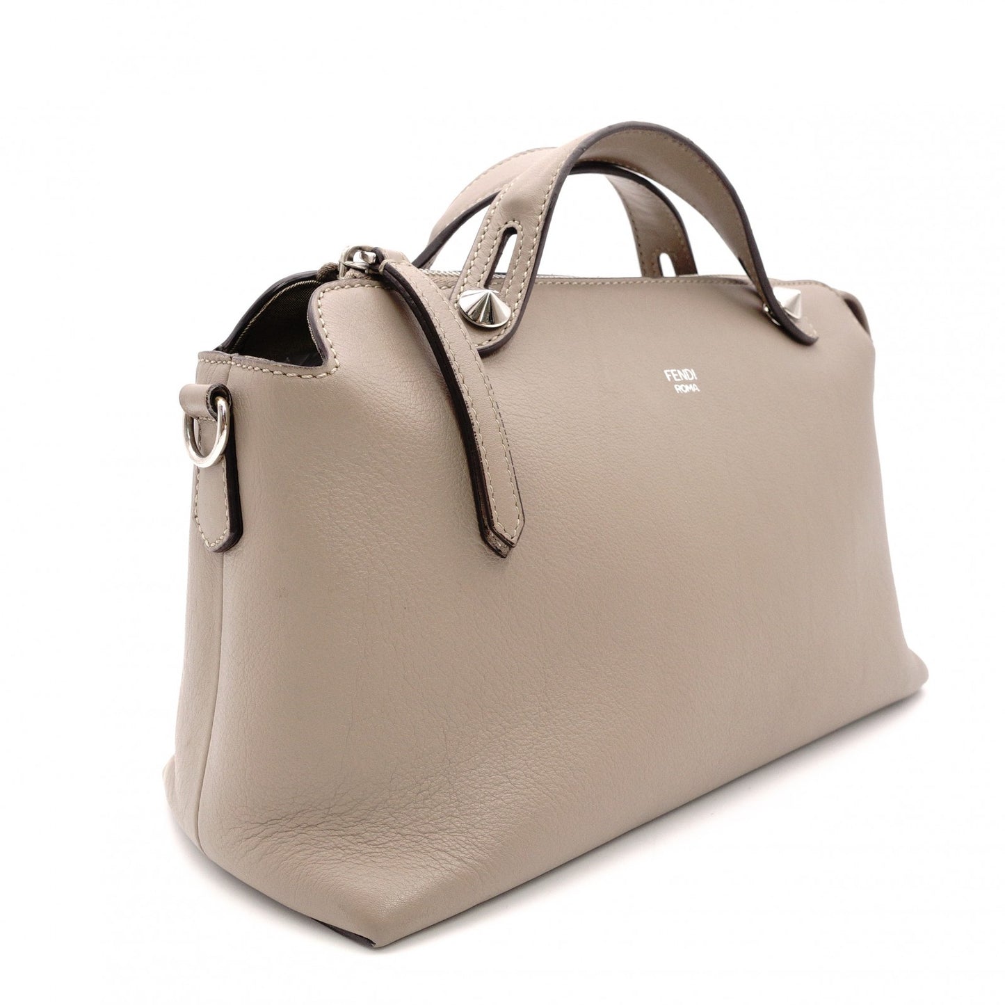 FENDI By the Way Handbag Leather Beige 2-Way