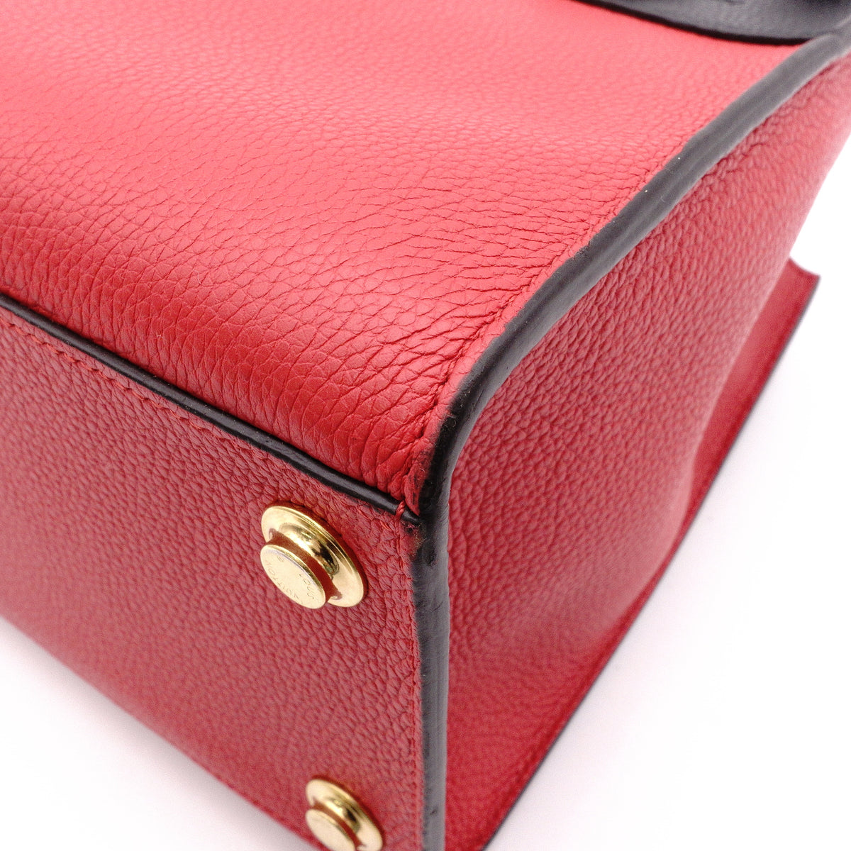 LOUIS VUITTON City Steamer PM Handbag, Leather, Red and Black, 2-Way Crossbody