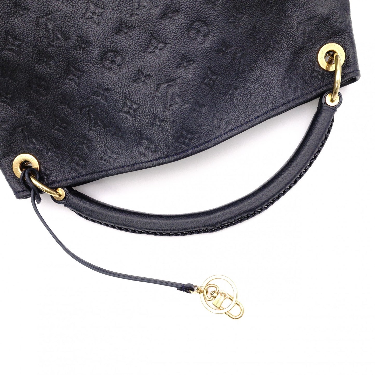 LOUIS VUITTON Artsy MM Monogram Empreinte Shoulder Bag, Leather, Navy