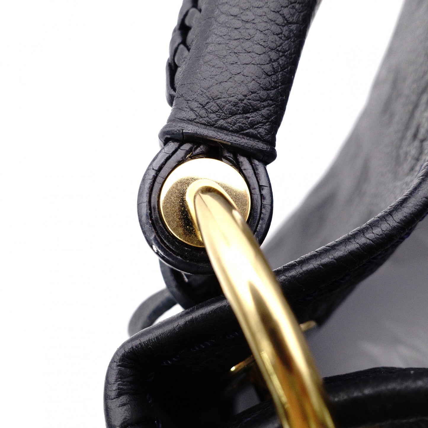 LOUIS VUITTON Artsy MM Monogram Empreinte Shoulder Bag, Leather, Navy