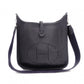 HERMES Evelyn PM Shoulder Bag, Leather, Black, Silver Hardware, Crossbody, □G Stamp