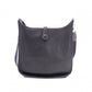 HERMES Evelyn PM Shoulder Bag, Leather, Black, Silver Hardware, Crossbody, □G Stamp