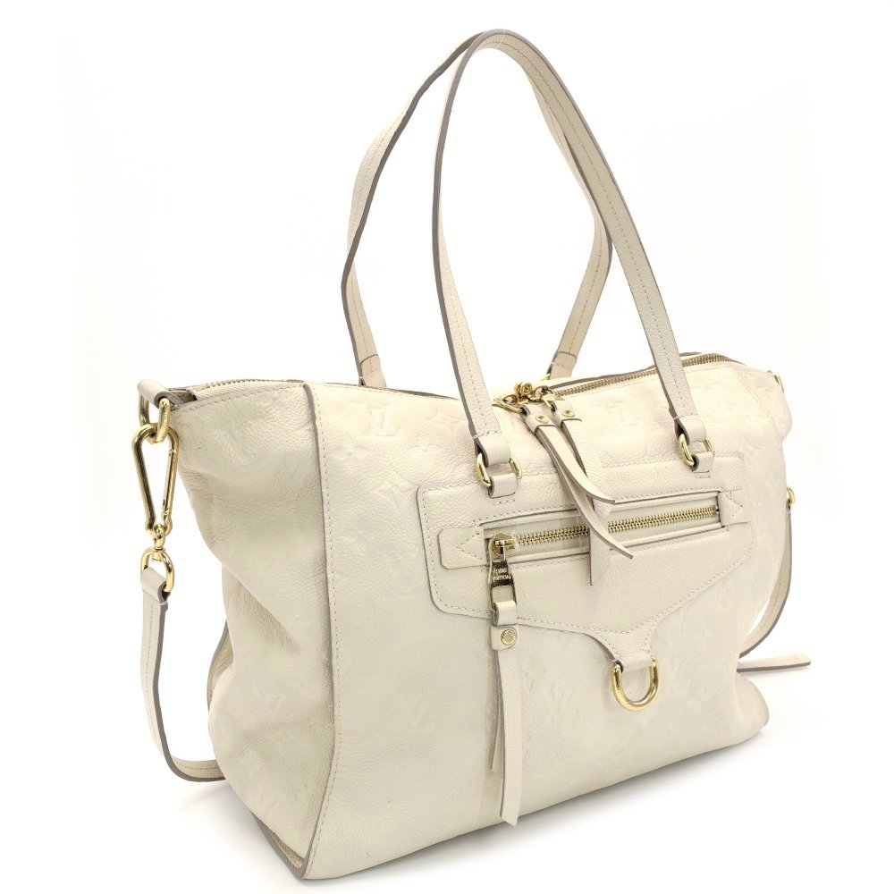 LOUIS VUITTON Anplant Luminous PM Neige Color Shoulder Bag Leather Off-White Gold Hardware 7-10-156