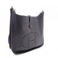 HERMES Evelyn PM Shoulder Bag, Leather, Black, Silver Hardware, Crossbody, □G Stamp