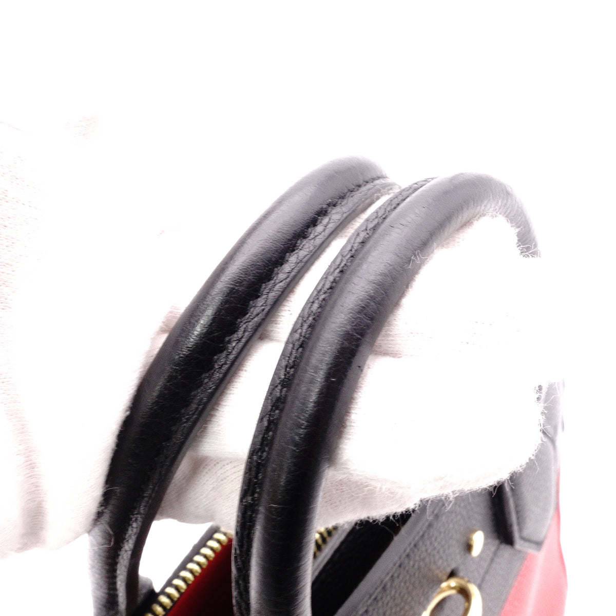 LOUIS VUITTON City Steamer PM Handbag, Leather, Red and Black, 2-Way Crossbody