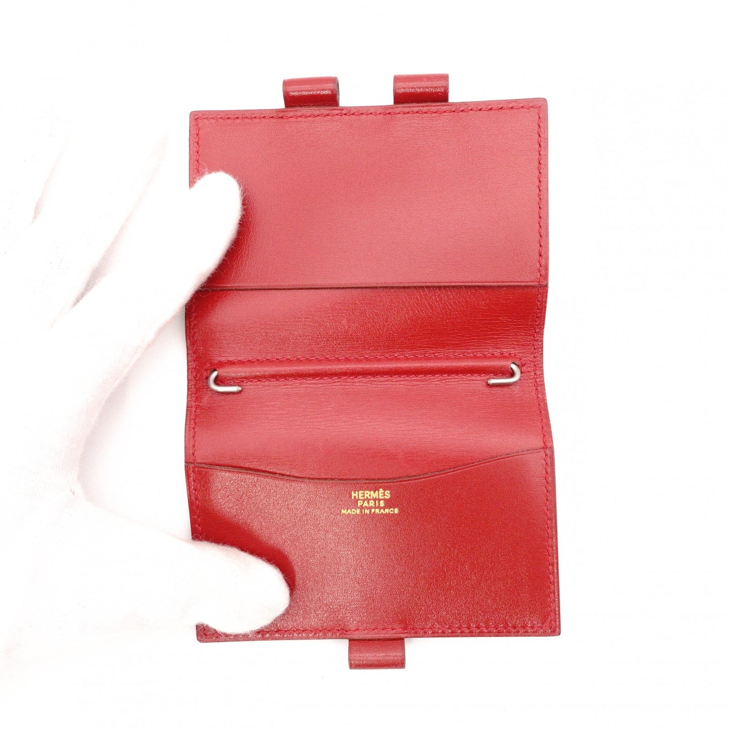 HERMES Agenda Planner Cover, Leather, Red, Notepad Cover, 〇Y Engraving