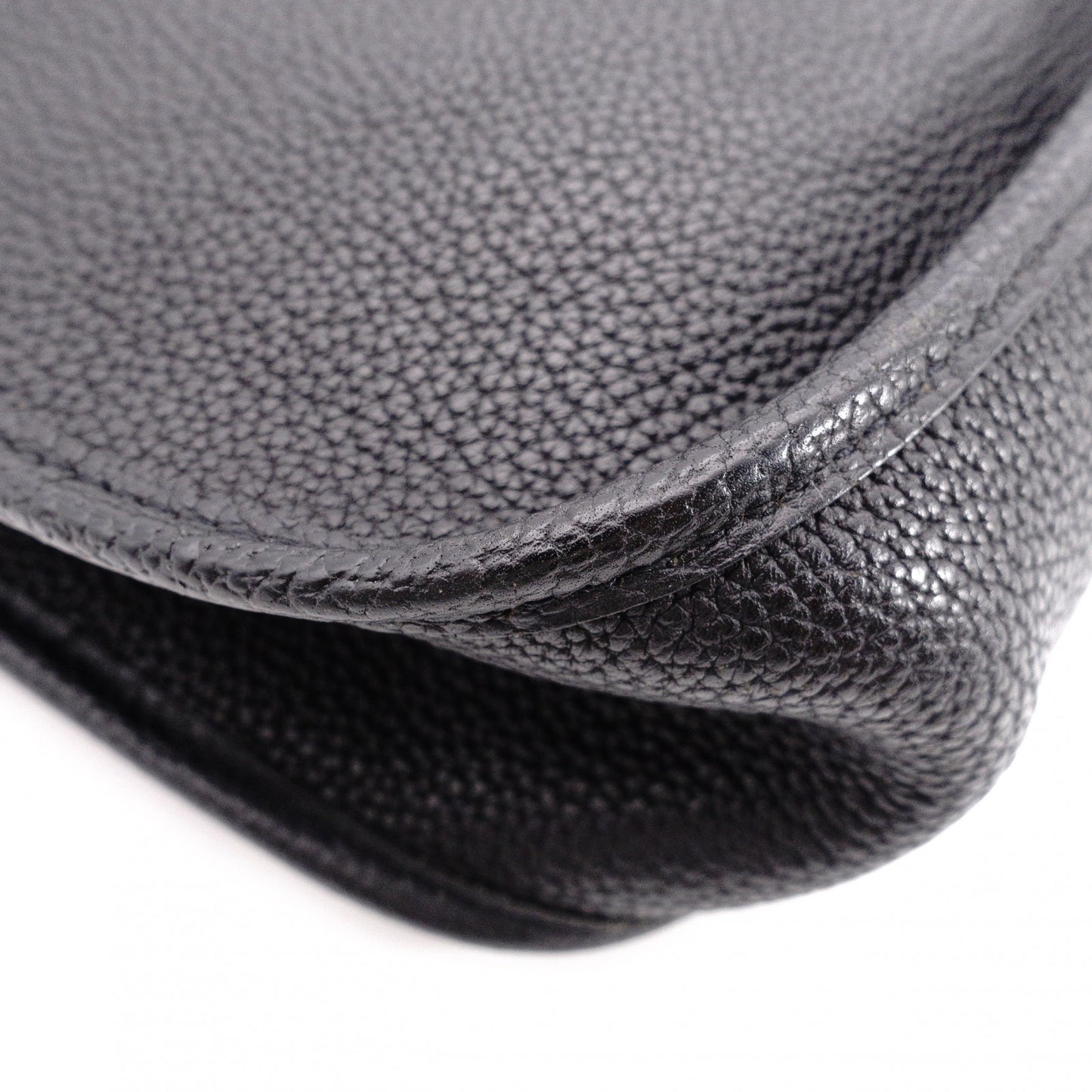 HERMES Evelyn PM Shoulder Bag, Leather, Black, Silver Hardware, Crossbody, □G Stamp